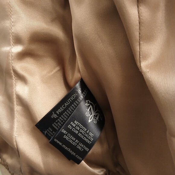 Mackage Cream Leather Jacket Woman - Picture 15 of 15